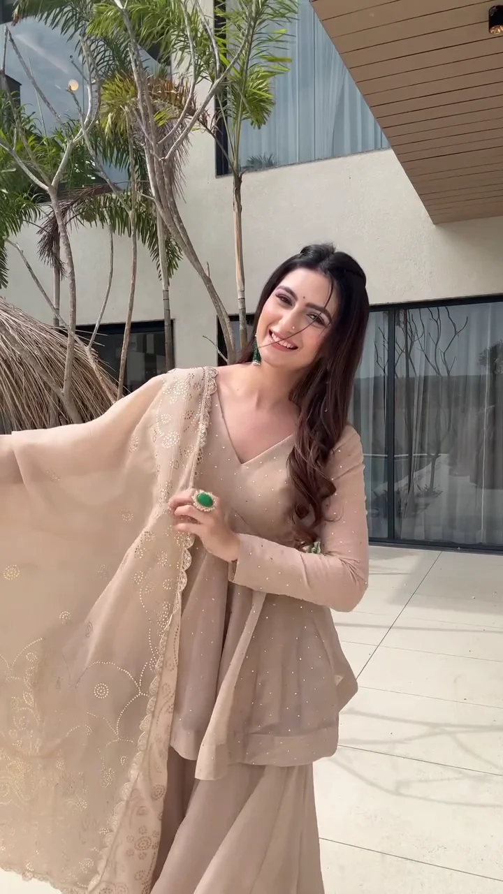 Soft Beige Kurta with Farshi Pants