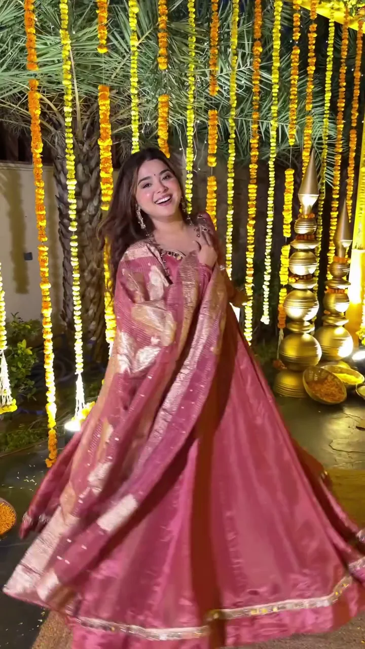Blush Pink Flared Lehenga with Matching Dupatta