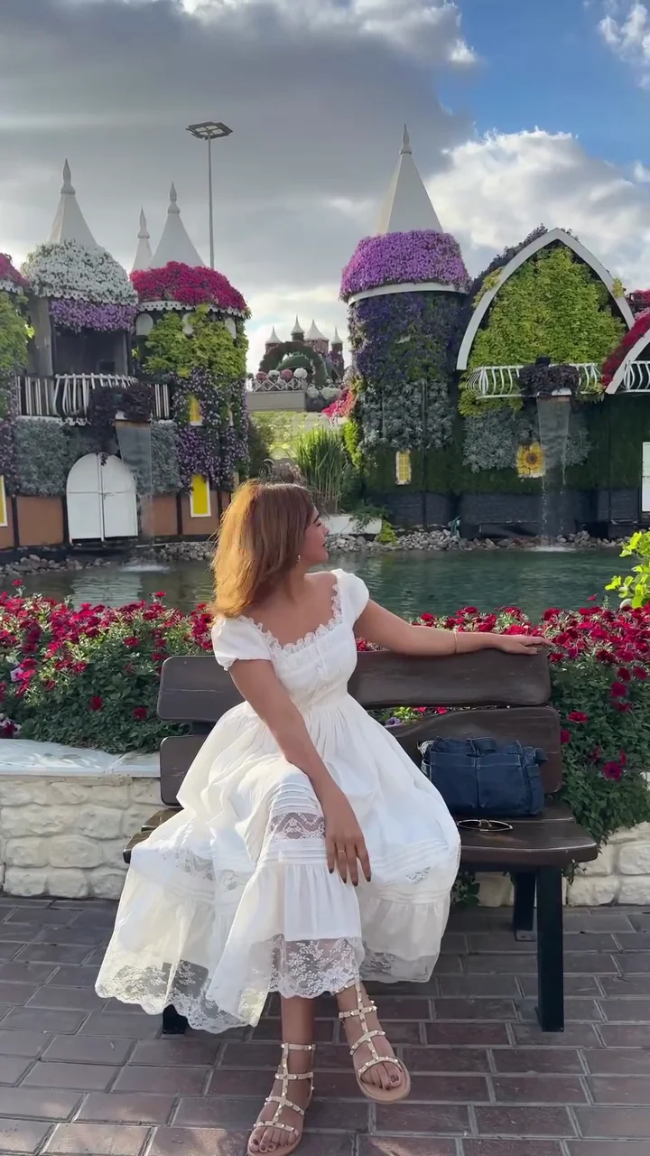 White Lace Midi Dress