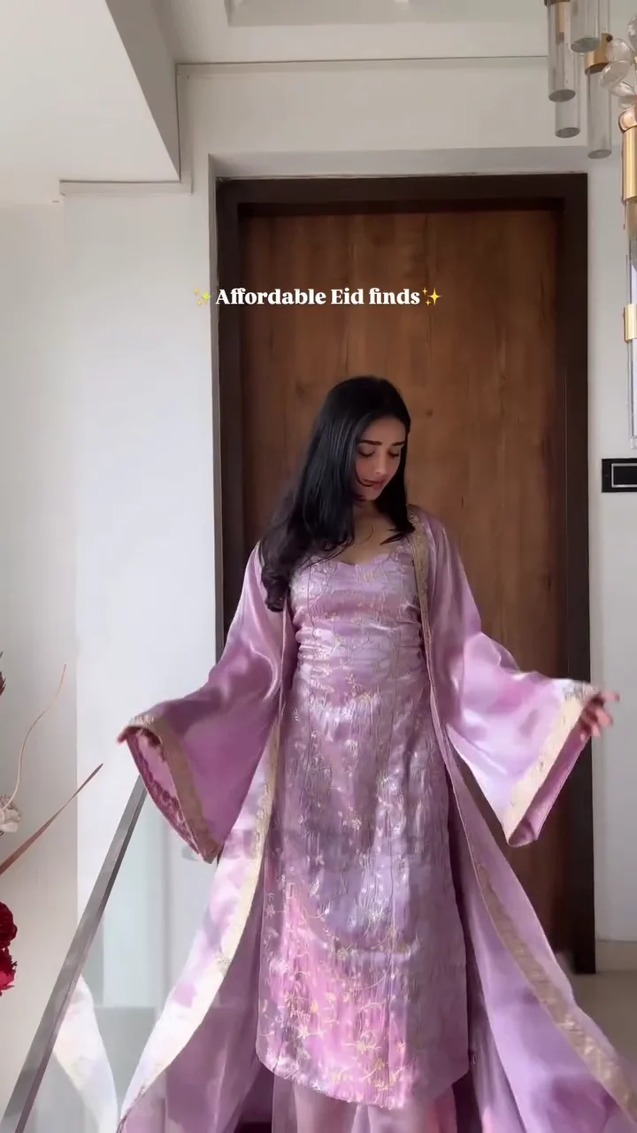 White and Pink Floral Festive Suit Set