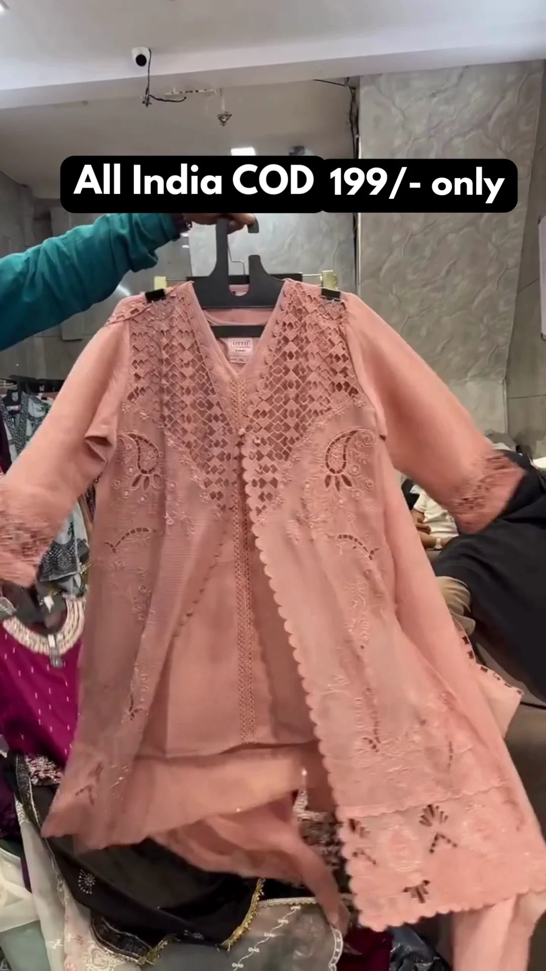 Dusty Peach Embroidered Kurta Set