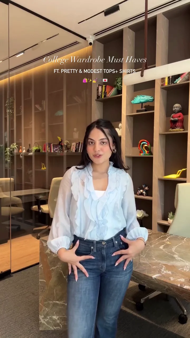 Powder Blue Ruffle Top