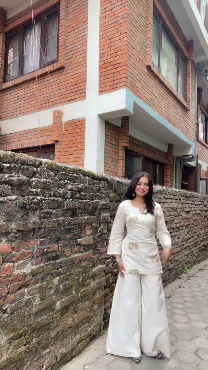 Classic Cream Embroidered Kurta and Palazzo Set