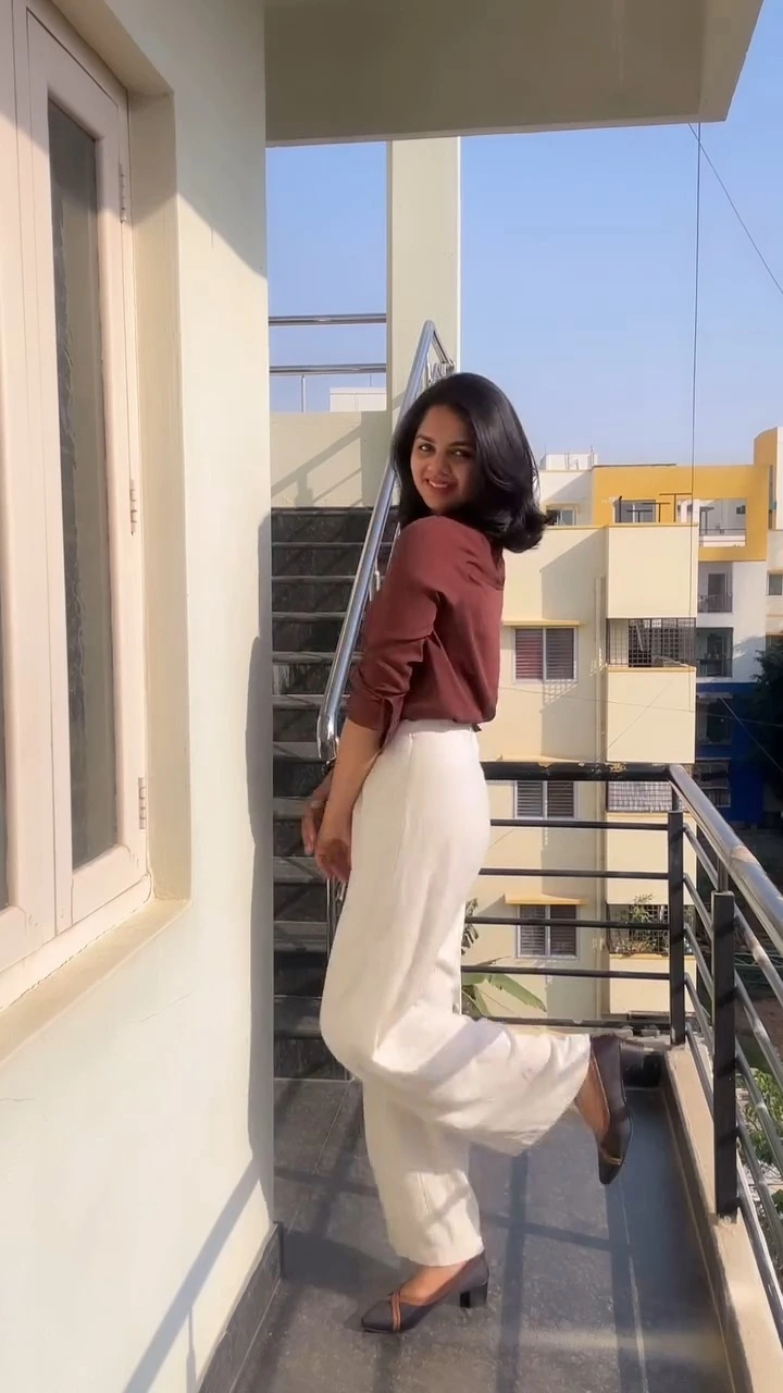 Brown Shirt & Cream Pants