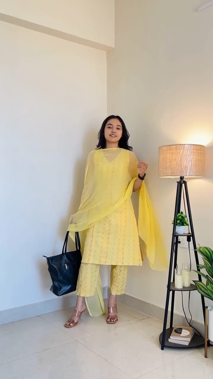 Yellow Printed Kurta Set